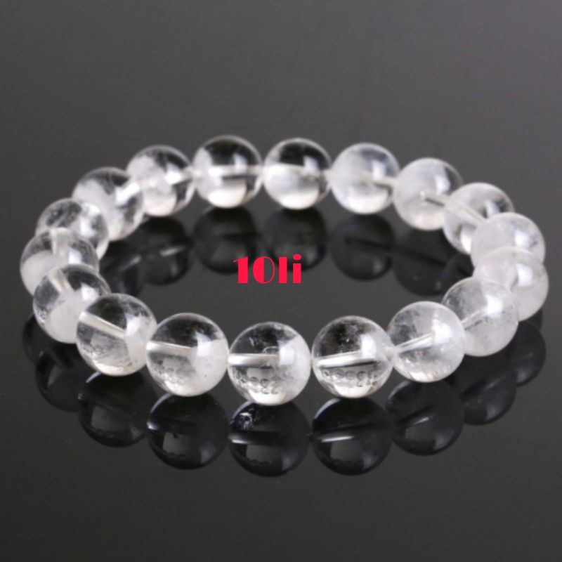 Vòng tay đá màu trắng 8li 10li 12li thanh tẩy năng lượng tiêu cực