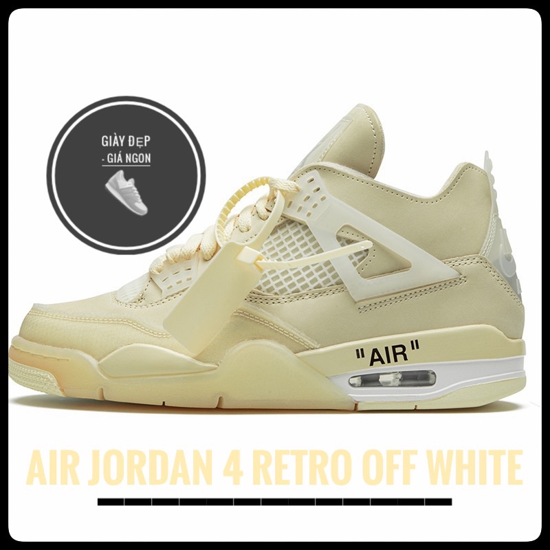 (Shop Giày Đẹp Giá Ngon) Giày jordan 4 vàng kem + full box