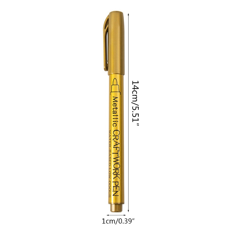 Seng Set 12 Cây Bút Lông Acrylic Đánh Dấu Màu Vàng / Bạc Độ Bóng Cao Dùng Vẽ Tranh Trên Thiệp Giấy Rock and Mo
