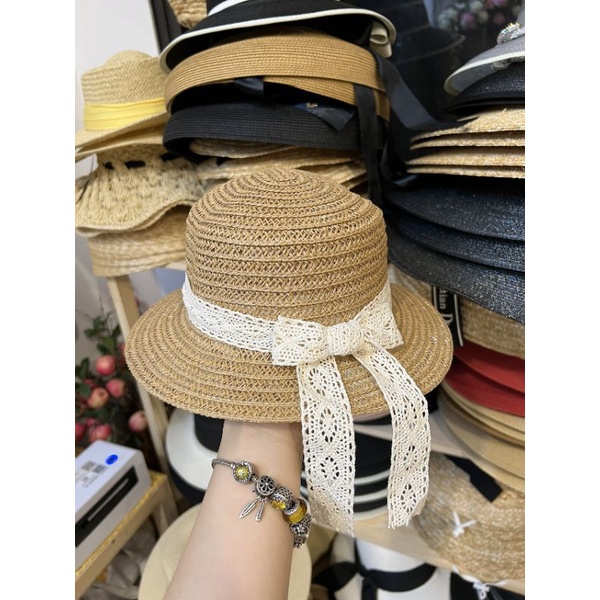 NÓN CÓI CÓ VÀNH THẮT NƠ CHO BÉ GÁI 2 đến 6 tuổi