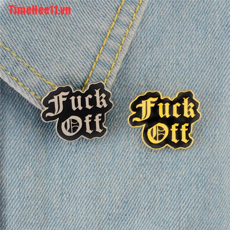 【TimeHee11】F&K off Enamel Brooch Pin Badge Punk Art Letters Brooch Shirt Lape