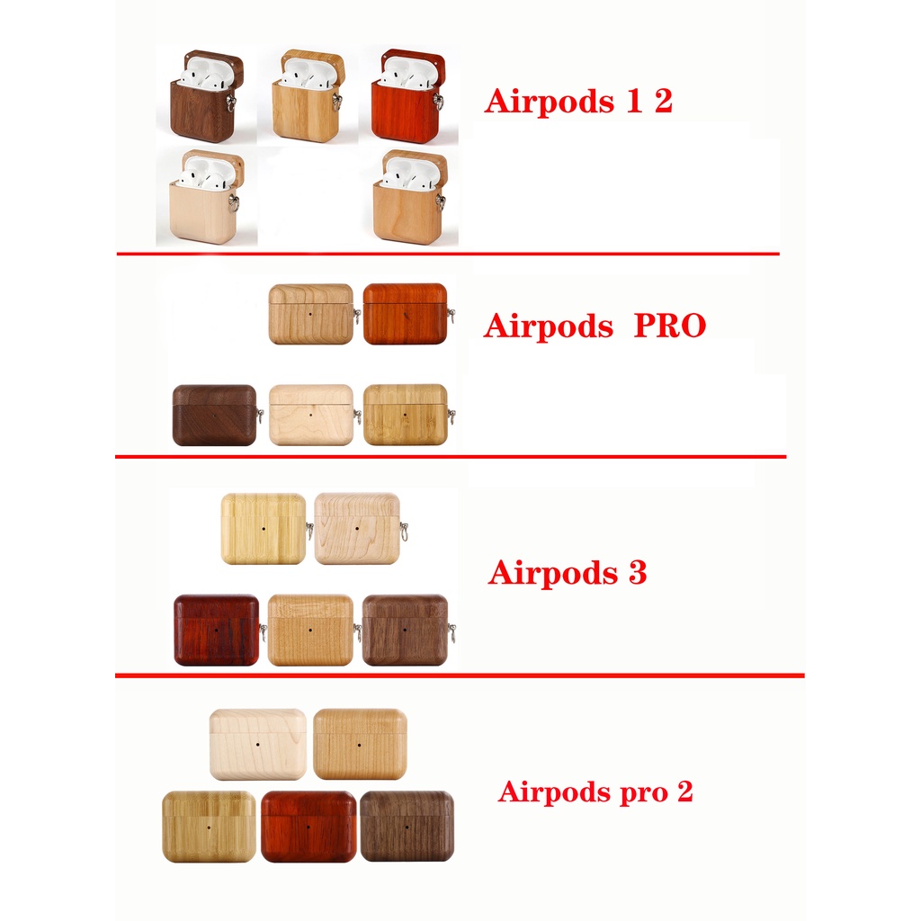Vỏ Bảo Vệ Hộp Sạc Tai Nghe AirPods Pro 1 / 2 / 3 1 2 3 Pro 1 2 Họa Tiết Vân Gỗ Thời Trang