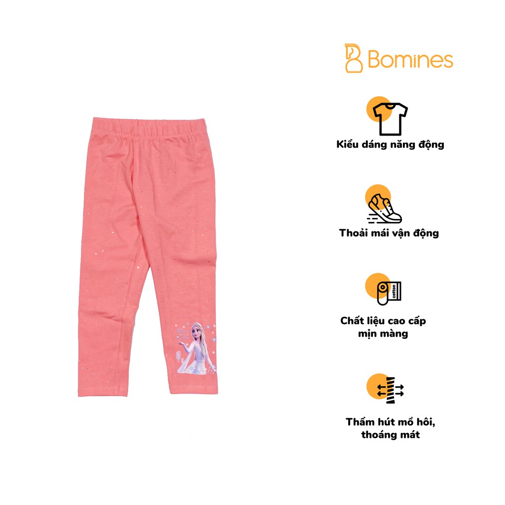 Quần dài legging bé gái Elsa thun cotton 4 chiều hãng BOMINES