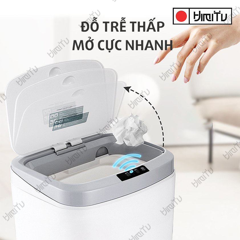 Thùng rác THÔNG MINH Himitu CHÍNH HÃNG Pro Max Plus đá chân tự động mở đóng nắp cực nhạy HIỆN ĐẠI NHẤT 2022 sọt rác