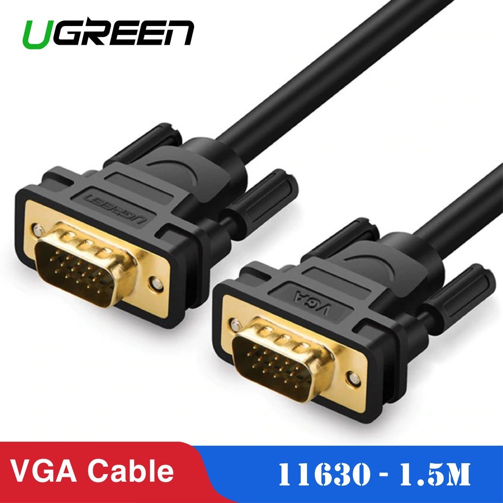 Cáp VGA Chính hãng Ugreen 11630 11646 11631 11632 11633 VG101 (15 Chân Đồng Cao Cấp)