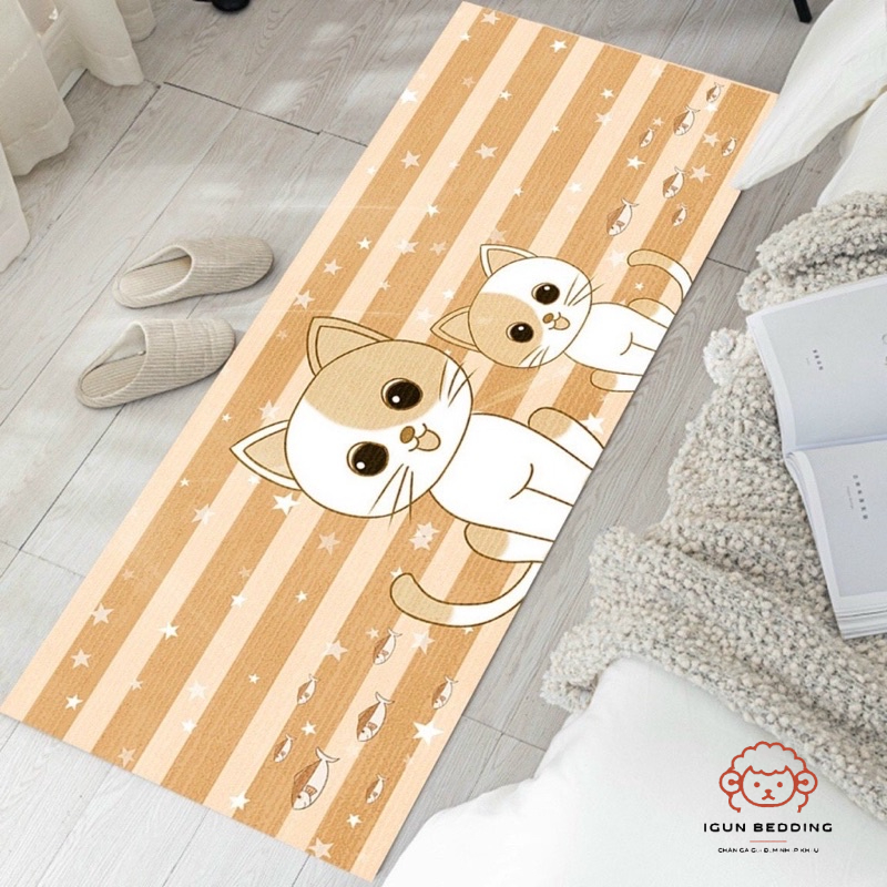 Thảm 3D trải sàn đầu giường IGUN BEDDING trang trí chống trượt dùng phòng khách/ngủ 60x120cm