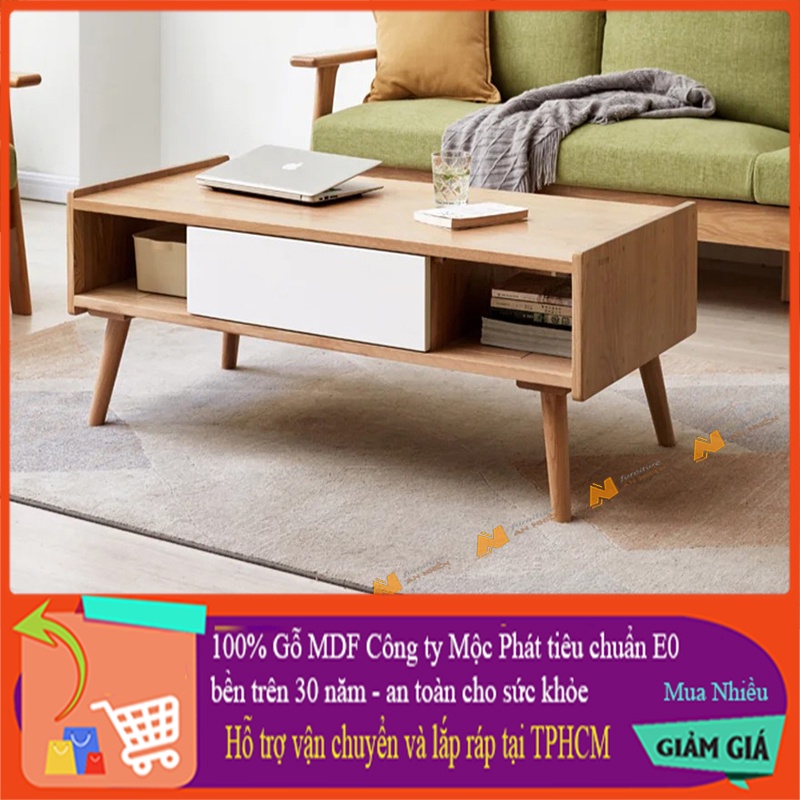 Made in VN - Bàn trà gỗ công nghiệp cho phòng khách - gỗ mdf 17mm công ty Mộc Phát độ bền trên 30 năm AN078