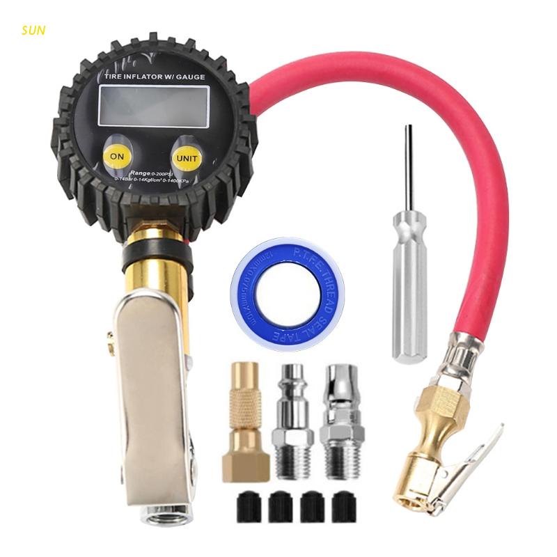 Đồng hồ đo áp suất lốp xe kỹ thuật số 200PSI màn hình LCD