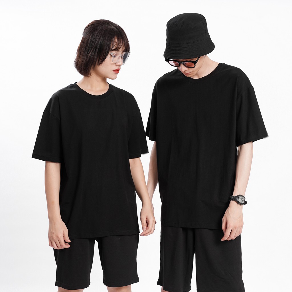 Áo thun Unisex  Basic Tee phông trơn nam nữ tay lỡ oversize form rộng V11