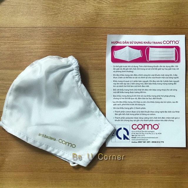 Khẩu trang COMO vải kháng khuẩn tặng kèm hộp