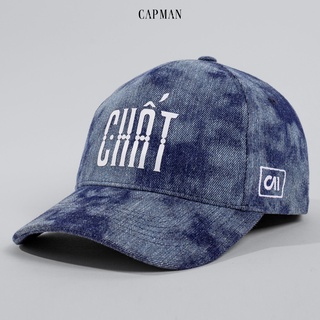 Mũ lưỡi trai thể thao CAPMAN màu xanh jean CM04 denim