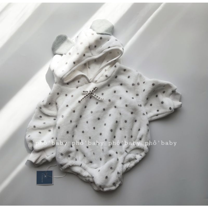 bộ liền thân lông gấu, lông thỏ đáng yêu cho bé