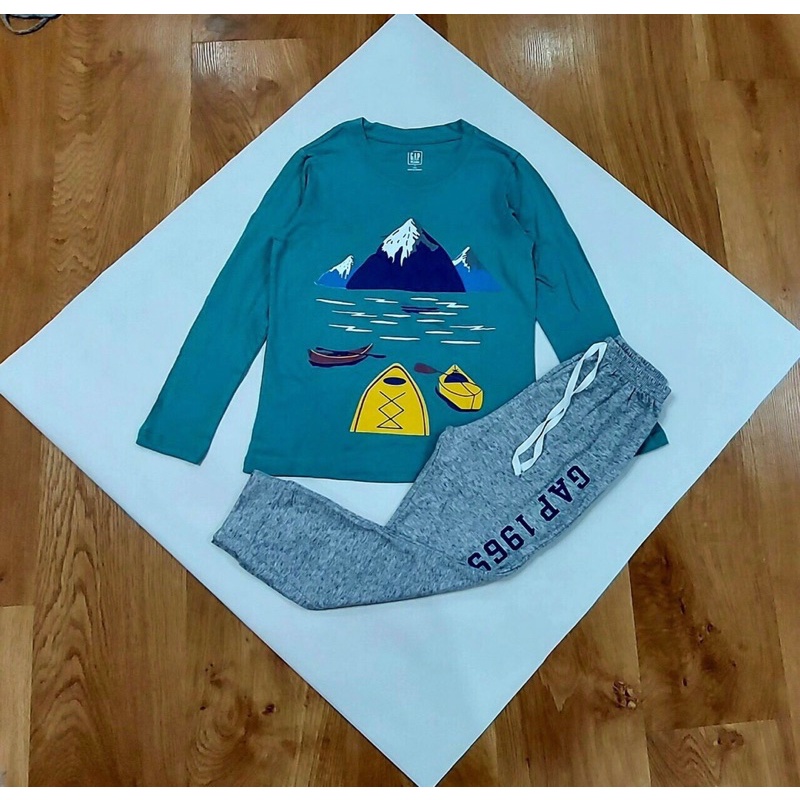 Bộ GAP quần áo dài tay size đại cho bé trai hàng VNXK 100% cotton