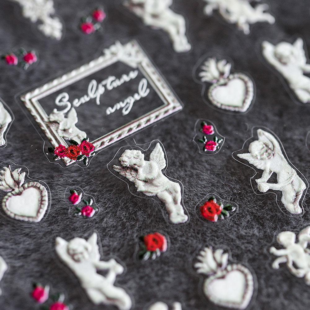 Miếng Dán Trang Trí Móng Tay Tự Dính Hình Thỏ Baroque