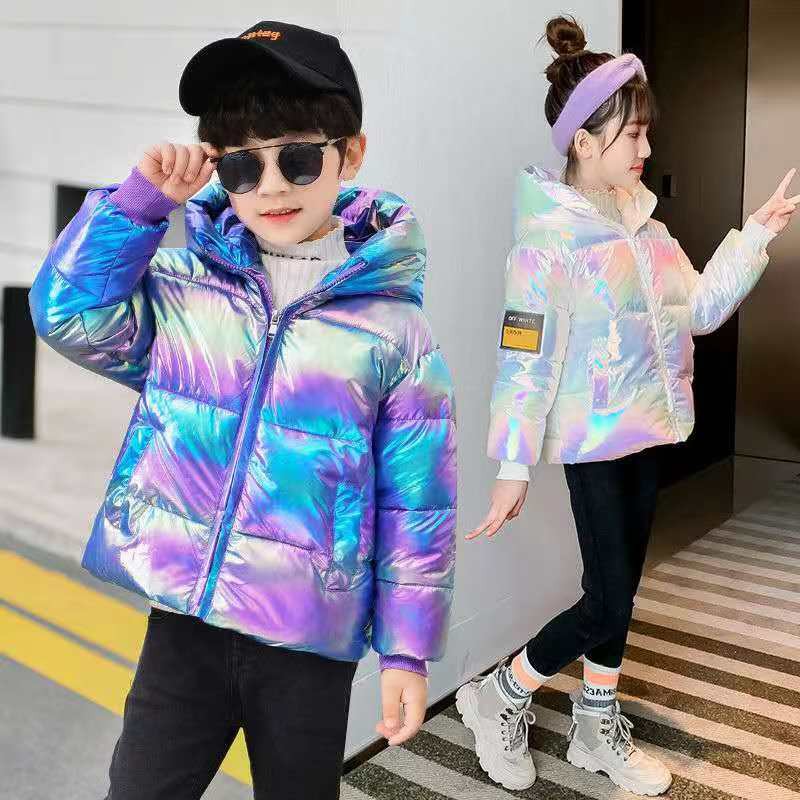 (C281)Áo khoác bé gái và bé trai mũ liền kéo khóa màu sác lấp lánh tươi sáng năng động thời trang mẫu mới
