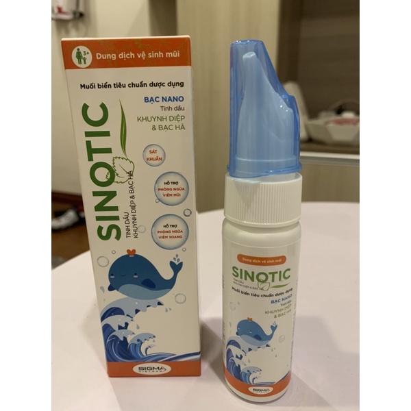 Xịt muối biển SINOTIC Nano bạc Giữ sạch và thông thoáng mũi, giảm nghẹt mũi, viêm mũi, viêm xoang