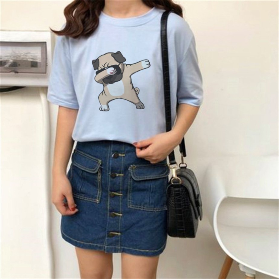 Áo phông in hình chó Pug cute dễ thương rẻ đẹp