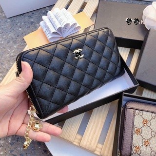 Ví cầm tay da gạo trần trám phối quả chuông❣️Freeship❣️