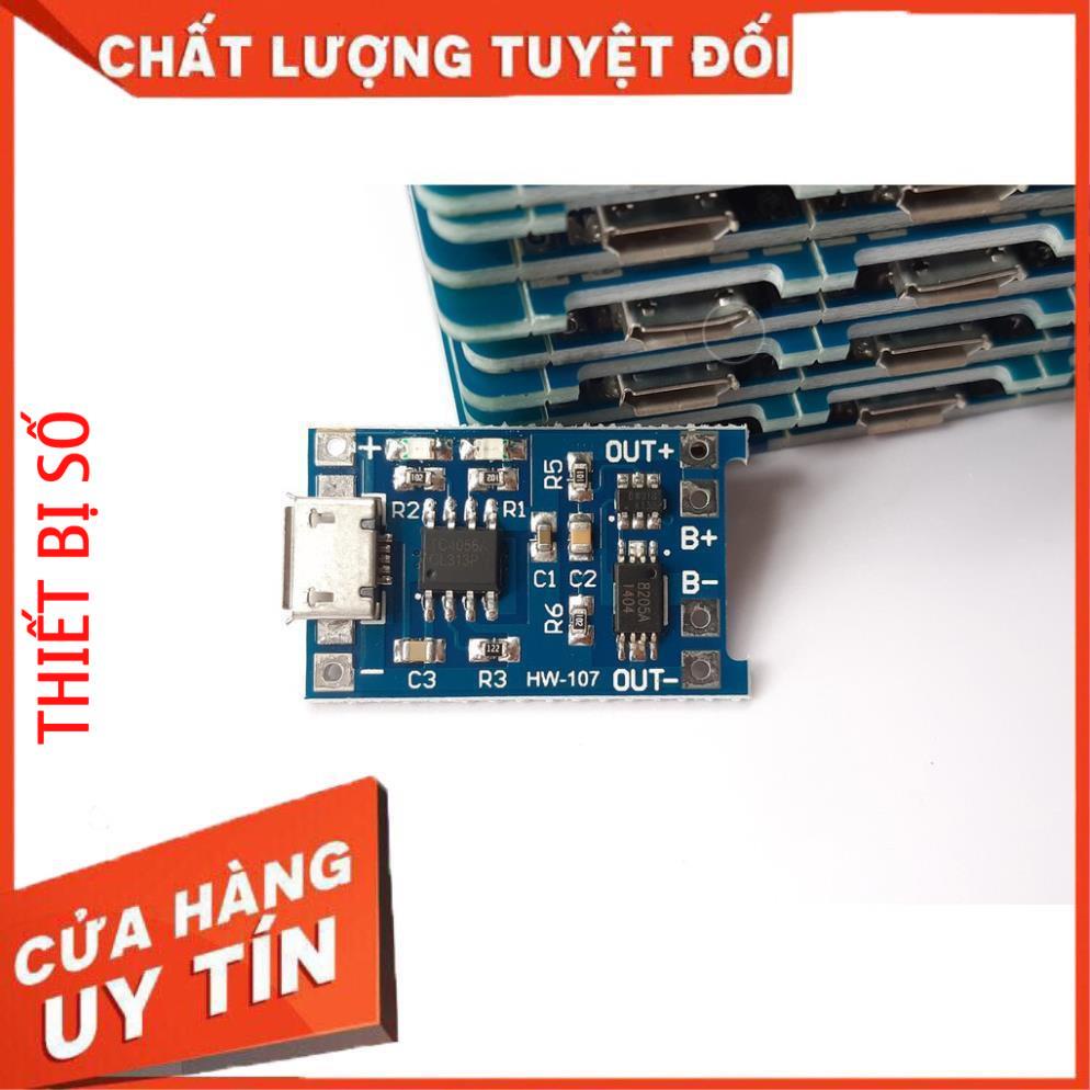 Freeship 50k Mạch Sạc Pin Lithium 3.7-4.2V - Li-ion - 18650 TC4056A/ TP4056 Có Bảo Vệ Pin