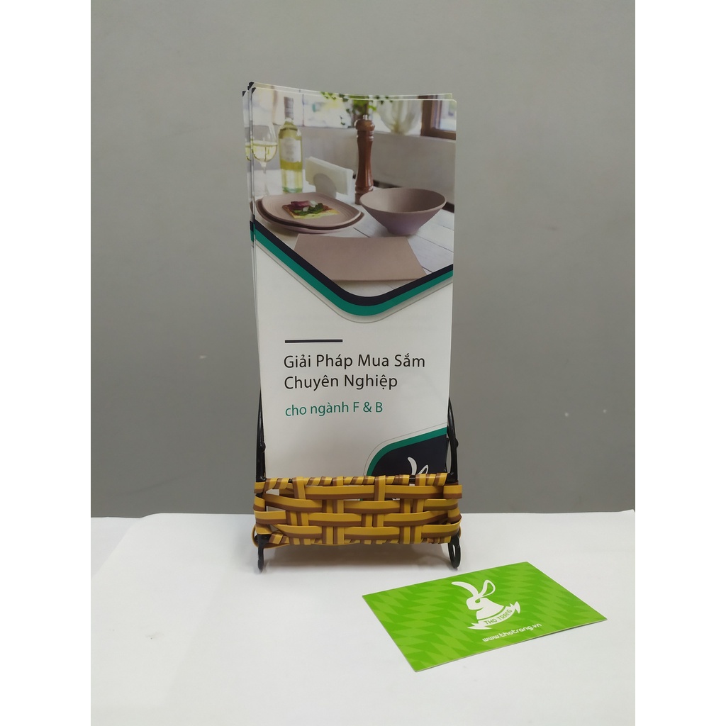 Kệ Nhựa Giả Mây Tre Đựng Card, Tờ Rơi Dành Cho Cửa Hàng, Quán Ăn, Nhà Hàng
