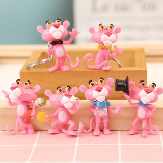 Set 6 Móc Chìa Khóa Hình Chú Báo Hồng Đáng Yêu