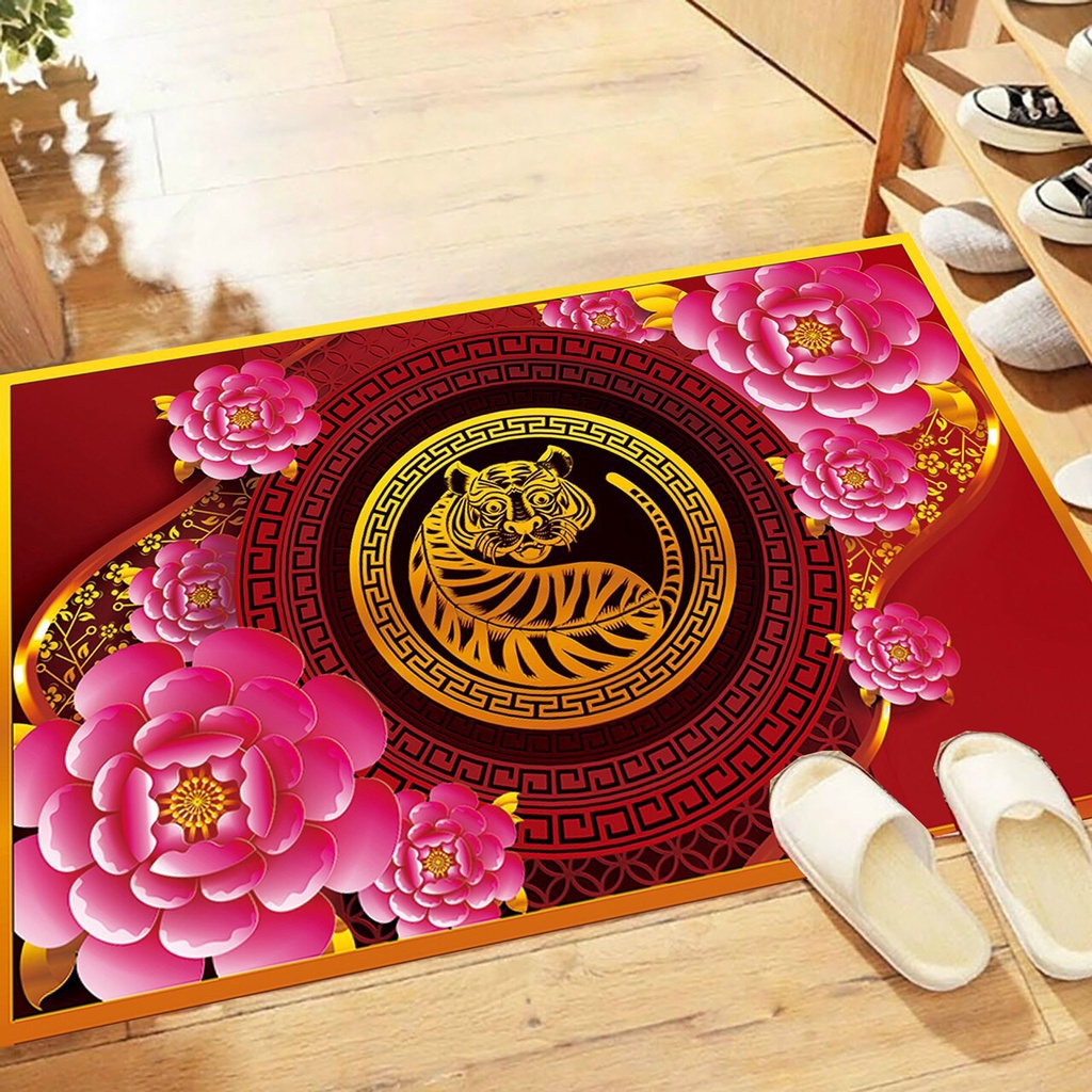 Thảm lau chân, chùi chân hình thú, hoa văn 3D chống trơn trượt, thấm hút tốt 60x40 cm
