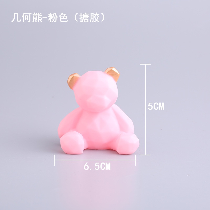 Gấu Hình Học Bằng Vinyl Dễ Thương Trang Trí Bánh Kem