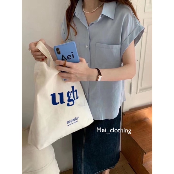 [Ảnh thật/video] Áo sơmi SÁT NÁCH 2 túi ngực chất voan trượt thanh lịch A30