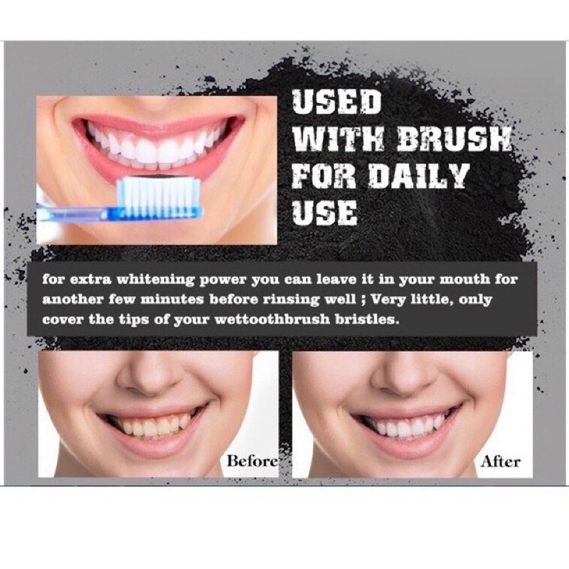 LOẠI XỊN- BỘT TRẮNG RĂNG THAN TRE HOẠT TÍNH 100% NATURAL TEETH WHITENING