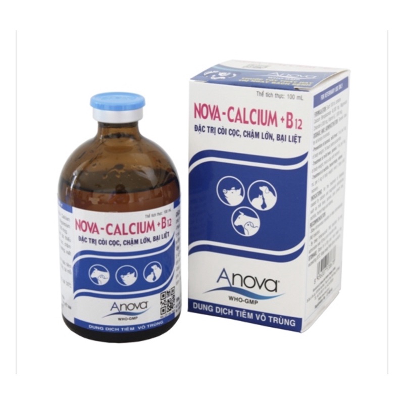 NOVA-CALCIUM+B12 bổ sung Calcium và Magnesium, chống còi cọc.