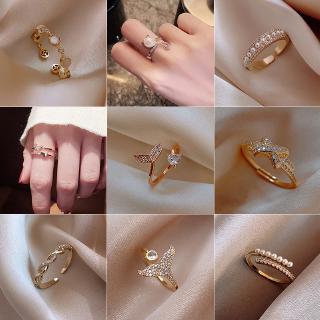 Nhẫn dáng hở xoắn lượn sóng thời trang