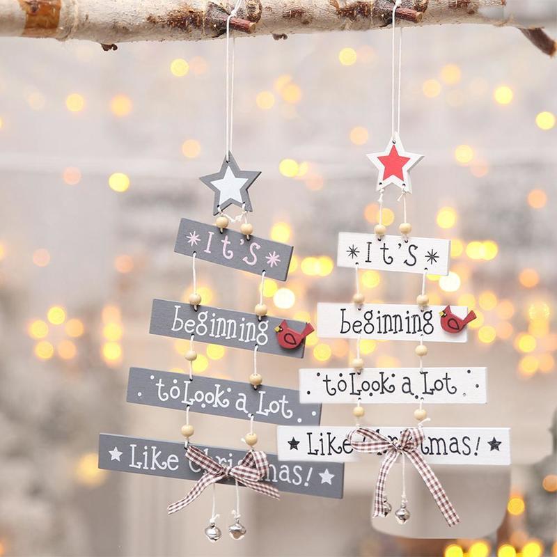 Dây treo trang trí cây thông Noel bằng gỗ thích hợp cho các bữa tiệc giáng sinh