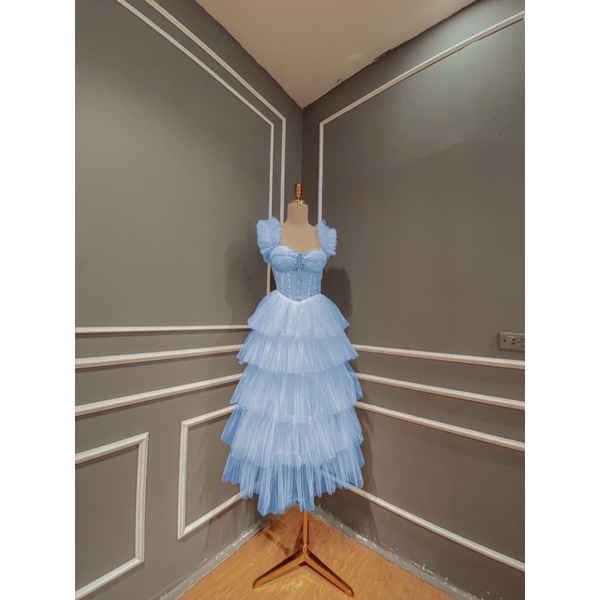 ĐẦM XOÈ TẦNG ĐÍNH CƯỜM full size s /M /L /XL . ( kèm ảnh khách mặc 100%)