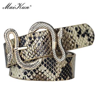 Maikun Thắt Lưng Nữ Hình Rắn Pin Khóa Thắt Lưng Da Chất Lượng Cao Thắt Lưng Nữ