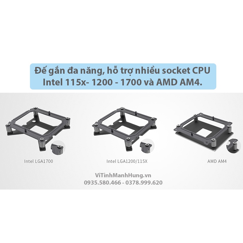 Tản nhiệt chip CPU ID-COOLING SE-214-XT, 4 ống đồng, Fan 12cm - Led Auto / ARGB, hỗ trợ socket 1700.