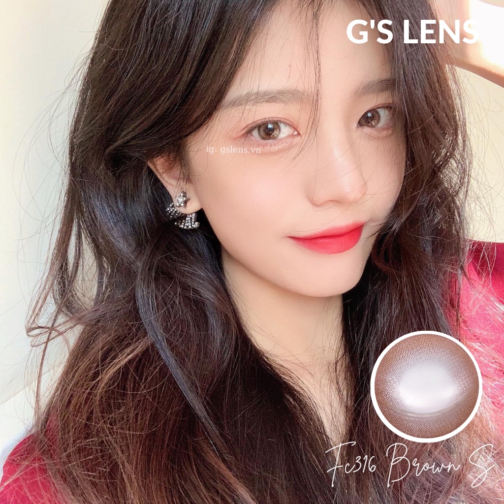 Kính Áp Tròng Nâu Sáng Hot Douyin Size S 14.2mm Có 0-7 Độ Lệch Độ Bee Brown