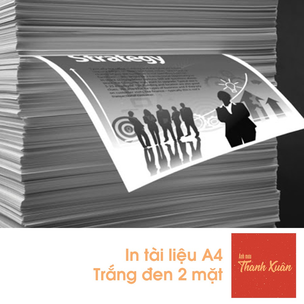 In tài liệu A4 2 mặt trắng đen chất lượng cao giá 1k/tờ, giao nhanh 30 phút tại HCM - Ảnh màu Thanh Xuân