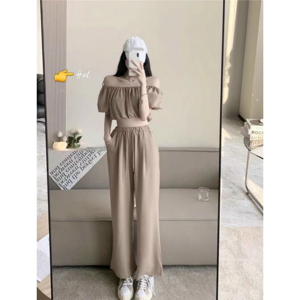 SET BỆT VAI ỐNG RỘNG VOAN LỤA
