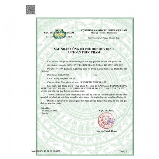 LEAN BODY - BỮA ĂN THAY THẾ - LABRADA LEANBODY MEAL REPLACEMENT - CHÍNH HÃNG CÔNG TY BBT