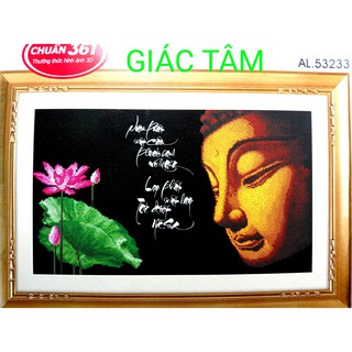 Tranh PHẬT TỔ - 50x29cm - AL.53233 AL53233 - BÔNG HOA SEN NIỆM PHẬT LẠY PHẬT TỘI DIỆT PHƯỚC SANH CHỮ -