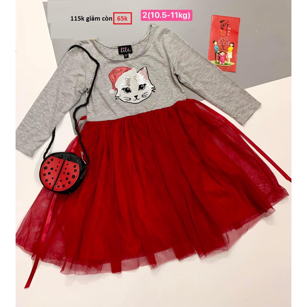 Váy dài tay thu đông bé gái lẻ size