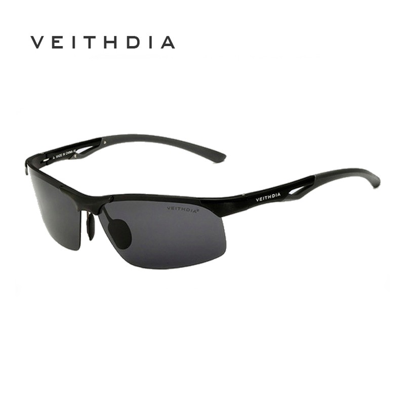 Phụ kiện thời trang VEITHDIA 6591 Kính râm phân cực nửa khung nhôm magie nam
