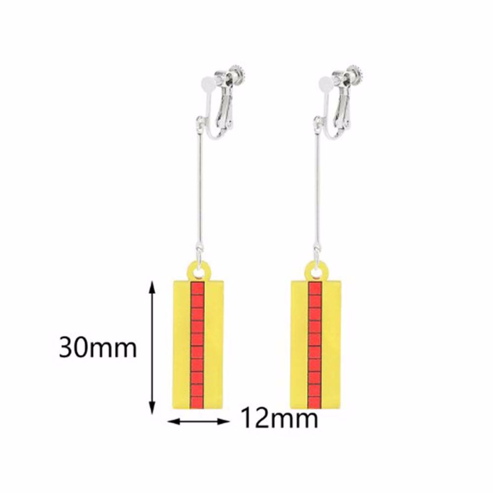 Khuyên xỏ/kẹp tai bằng acrylic kiểu retro phong cách nhân vật hoạt hình Kisaki Tetta