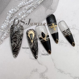 Set 5 Charm đá đen cao cấp trang trí móng đá sáng lấp lánh