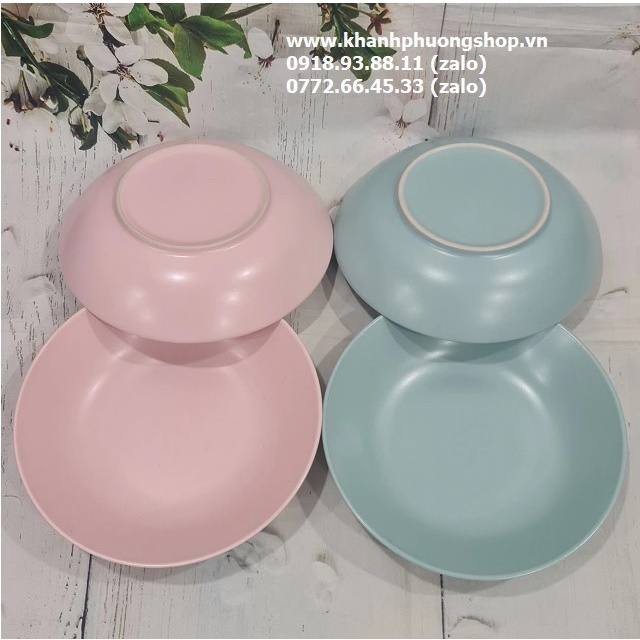 Dĩa sứ pastel màu hồng - dĩa sứ màu hồng