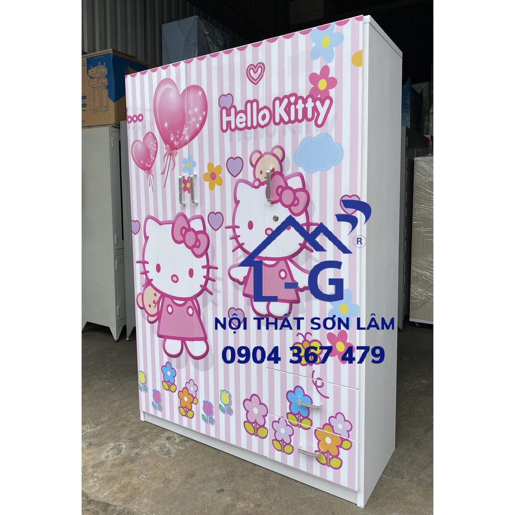 Tủ nhựa đài loan in 3D hello kitty dễ thương - mẫu đẹp y hình giá rẻ