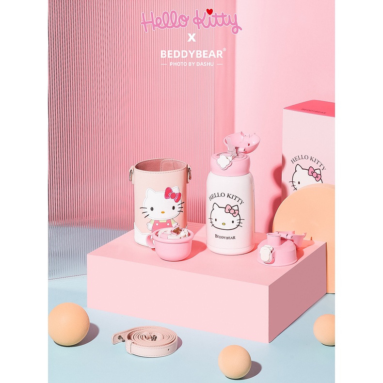 Bình giữ nhiệt trẻ em BEDDDYBEAR - 3 Nắp thay thế - Hello Kitty - 630 ml -RT104-630-KITTY . Chính hãng Beddy Bear