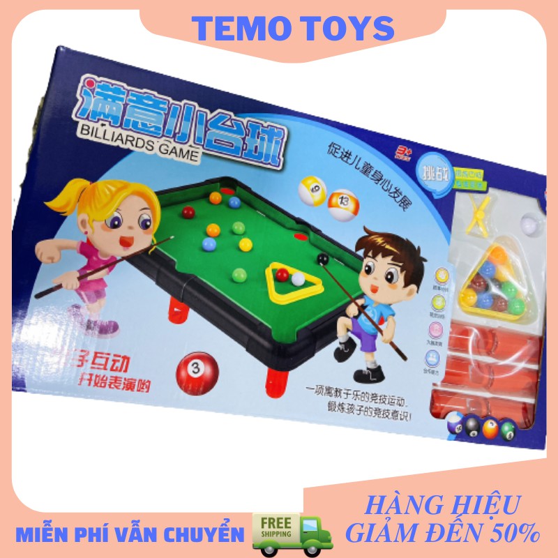 Bàn Bi A Mini Bàn Bida Mini Cỡ Lớn 55x33x15cm Cho Bé Nhiều Kích Cỡ, Đầy Đủ Phụ Kiện Temo Toys