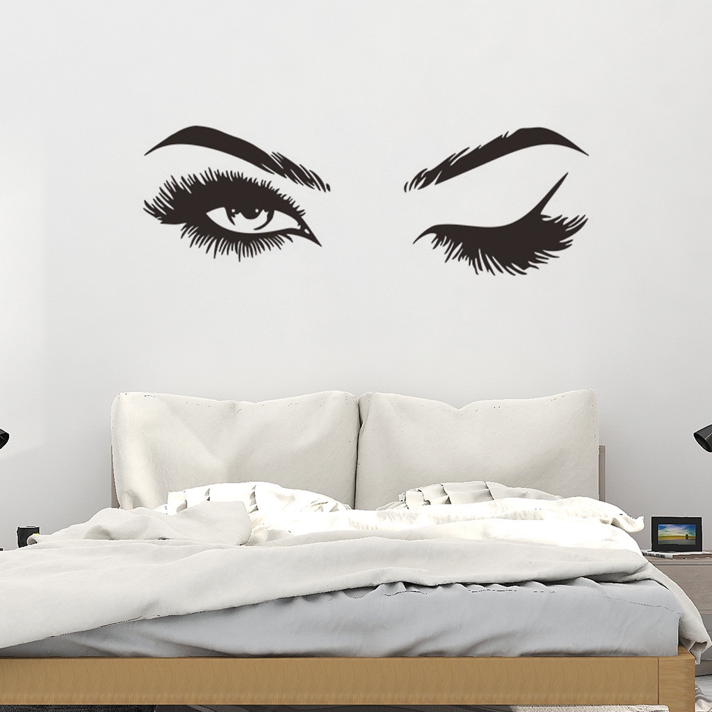 Đề Can Dán Tường Hình Lông Mi / Lông Mày Độc Đáo Trang Trí Nhà Cửa DIY