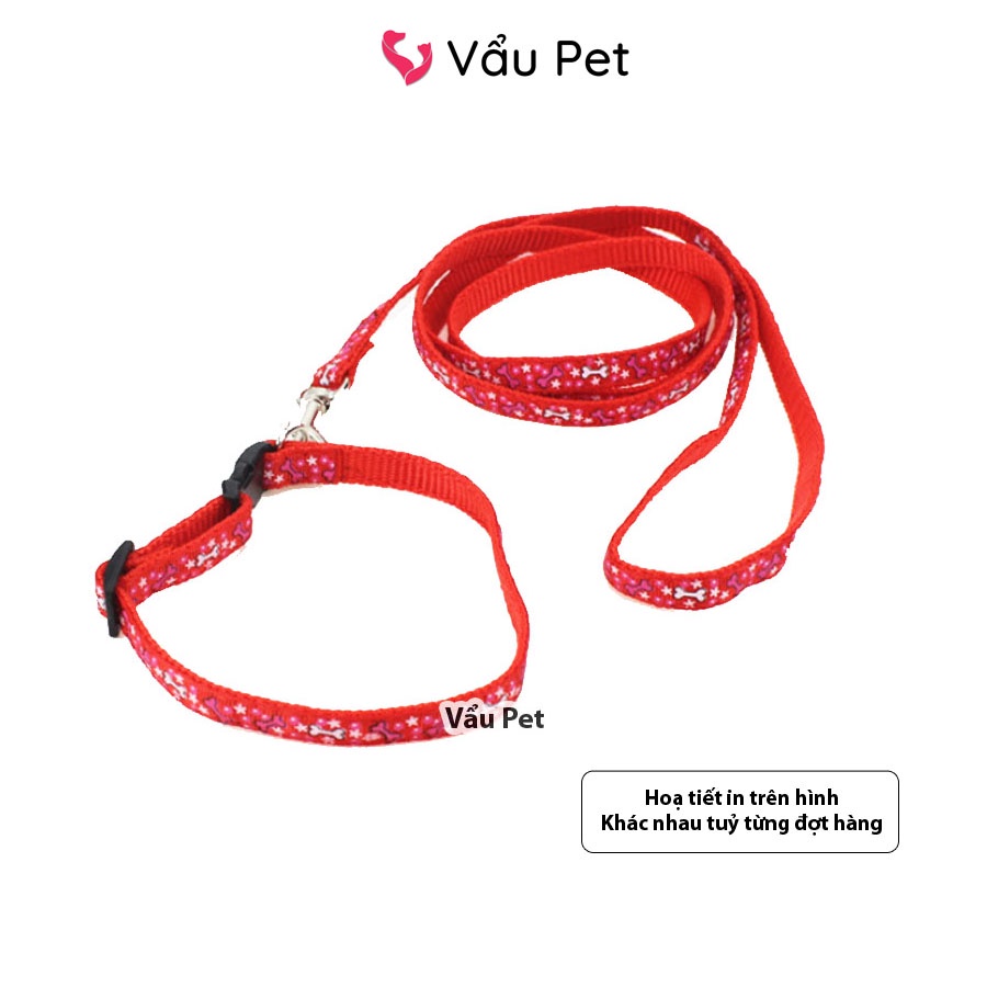 Xích chó mèo 2 lớp kèm vòng cổ có chuông - Dây xích chó mèo đi dạo Vẩu Pet Shop